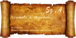 Szedmák Absolon névjegykártya